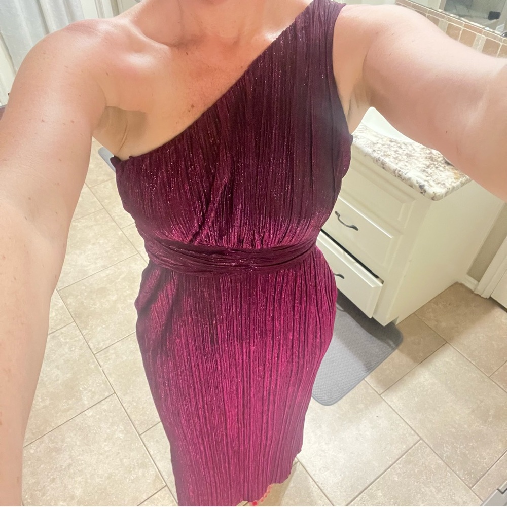 Elegant One-Shoulder Purple Dresss